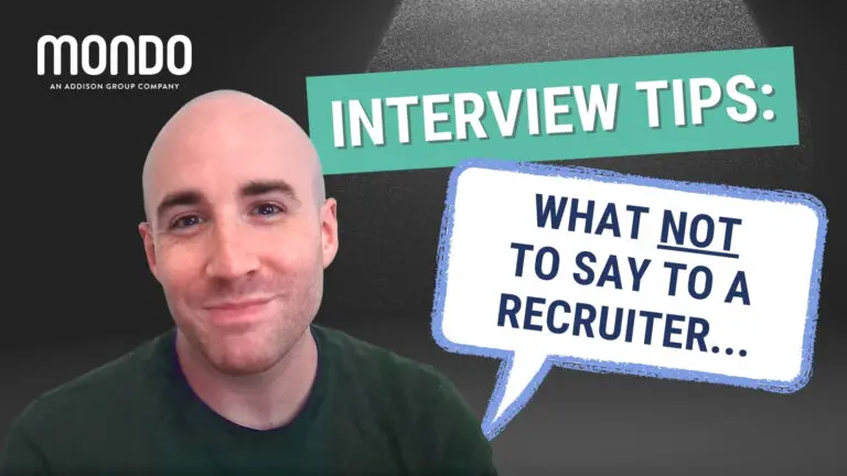 interview tips for what not to say to a recruiter