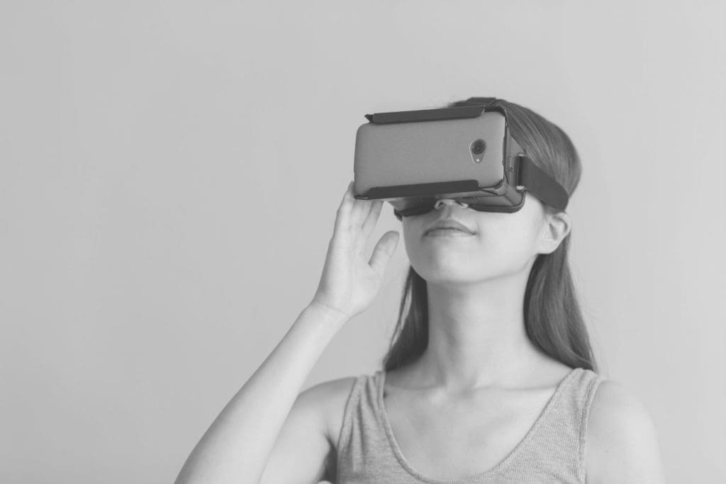 woman wearing a VR headset